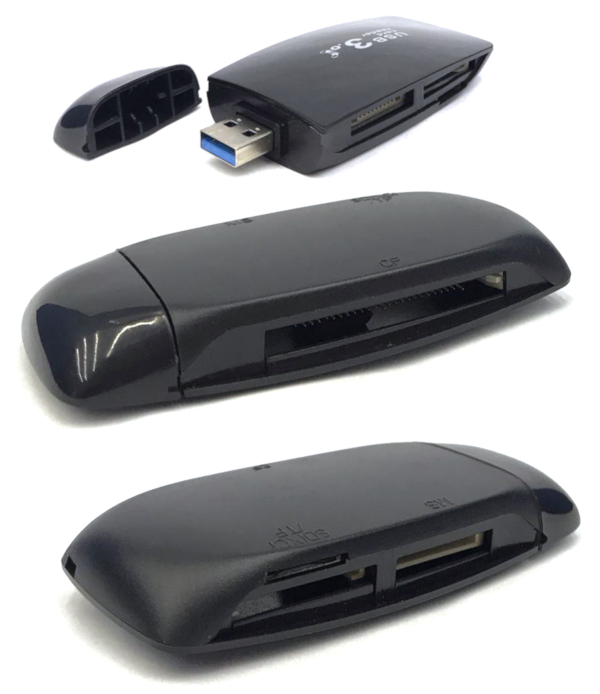 USB 3.0 4-in-1 CF/SD/TF/micro SD Card Reader 